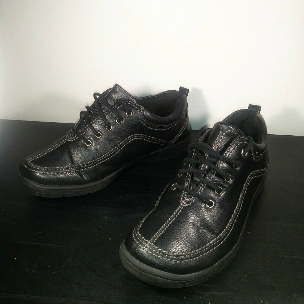 Oxford Kinley Black Leather Shoes Women's size 7.5